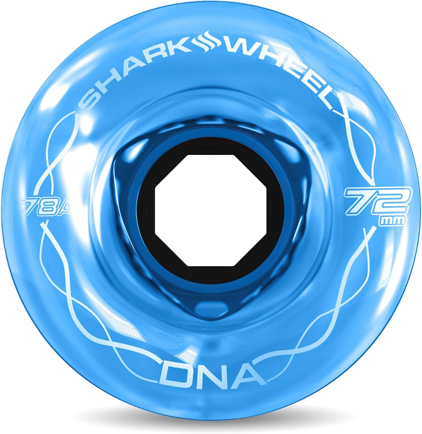 Shark Wheel 72mm Longboard Cruising Wheels, DNA Formula, Set of 4 Wheels