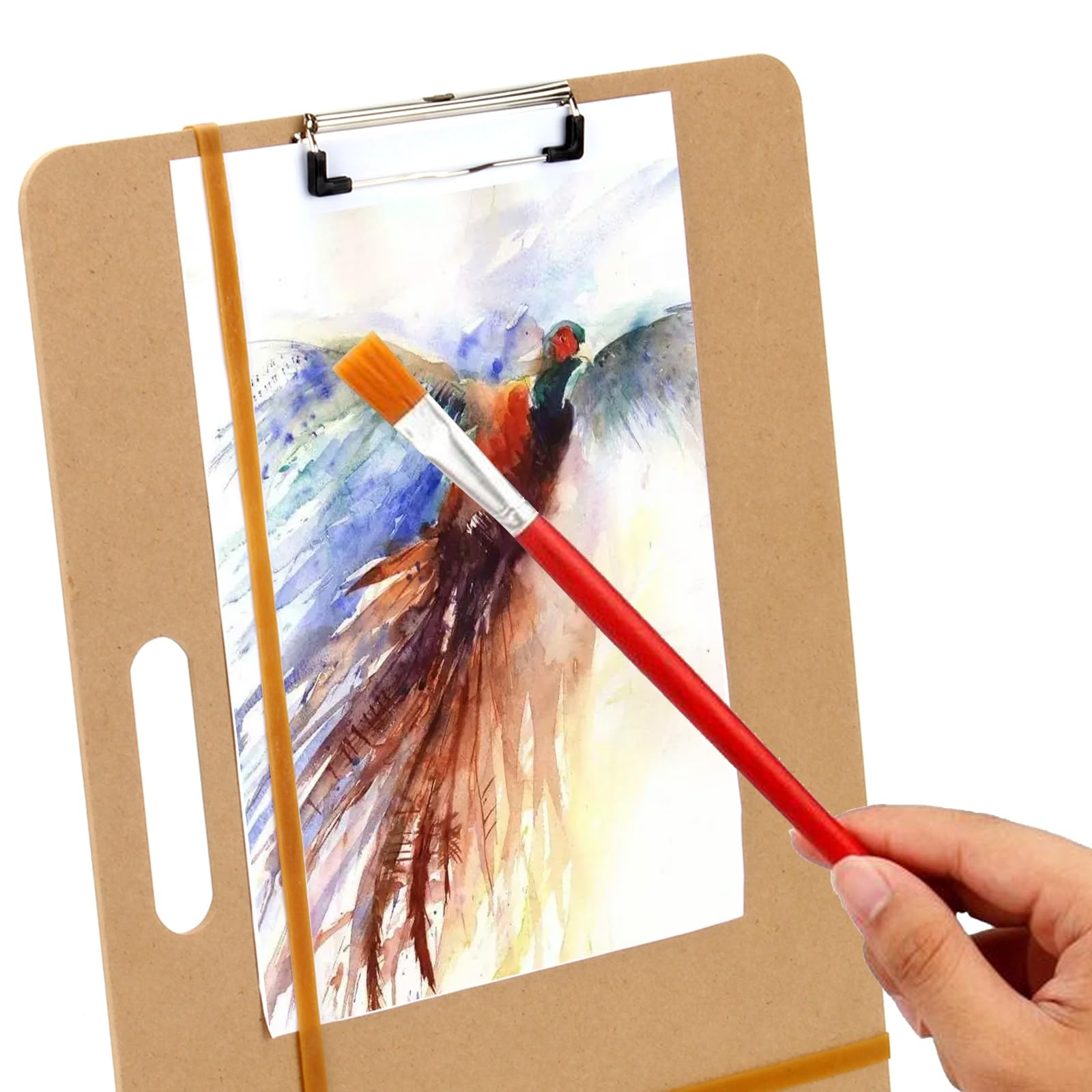 Zeichenbrett, 33 x 43 cm, Künstler-Skizzenbrett mit Griff für Zeichnen, tragbares Kunst-Klemmbrett, Kunstbedarf zum Malen und Zeichnen, passend in Künstlertasche, 1 Packung