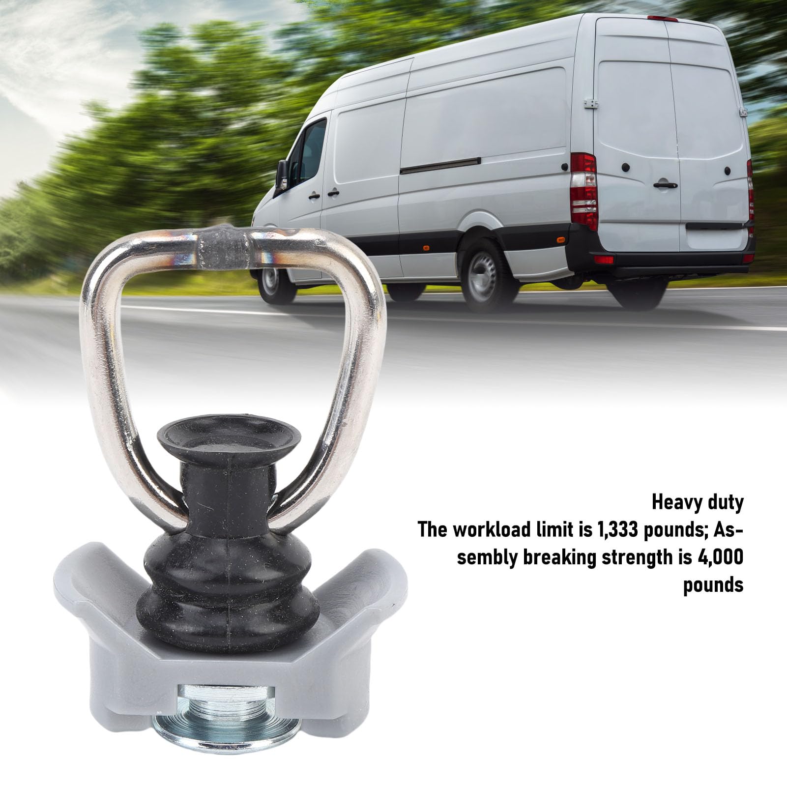 Aramox L-Gleisbindung 10 Stk Hochleistungs-Schiene mit D-Ring für Van und Pickup 1333 lb Tragkraft (Grau)