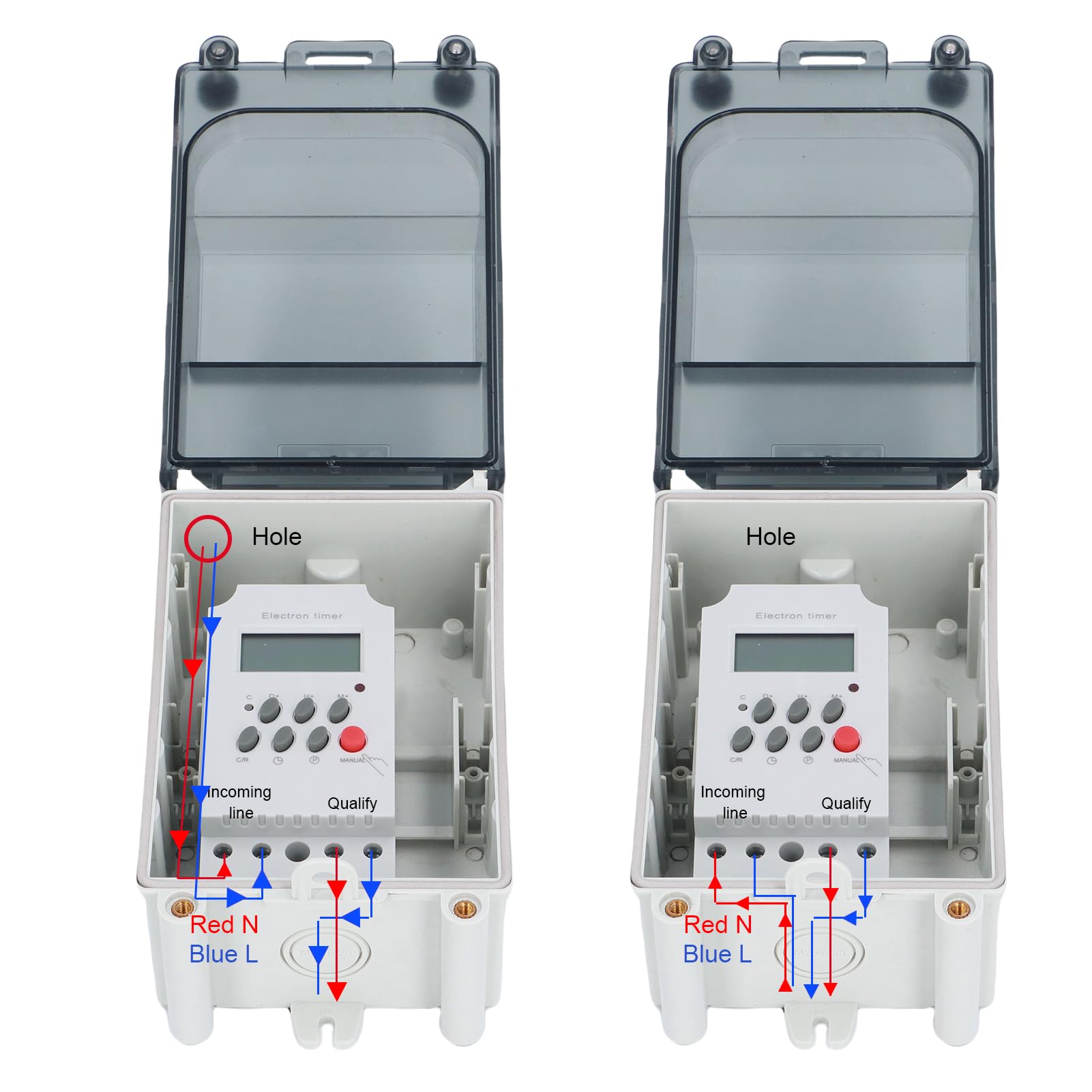 Poolpumpen-Timer mit Batterie, 28 EIN/AUS Programmierbare Digitale Timerbox, Betriebssicher, für den Außenbereich für Heizung, Filter, Bewässerungssysteme