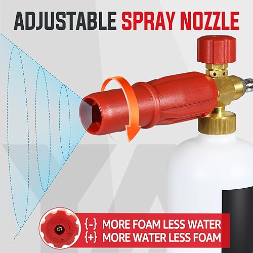 Miniatura 6 de YAMATIC Pistola de lavado a presión con cañón de espuma para lavado de autos, pistola corta de 5000 PSI con conexión rápida giratoria de 3/8