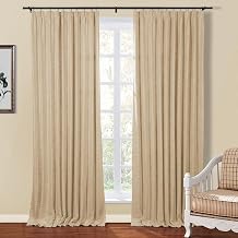Drapifytex Flax Texture Curtains for Living Room and Bedroom Pinch Pleat Polyester Faux Linen Curtain, 64 Inches Wide by 72 Inches Long 1 Panel