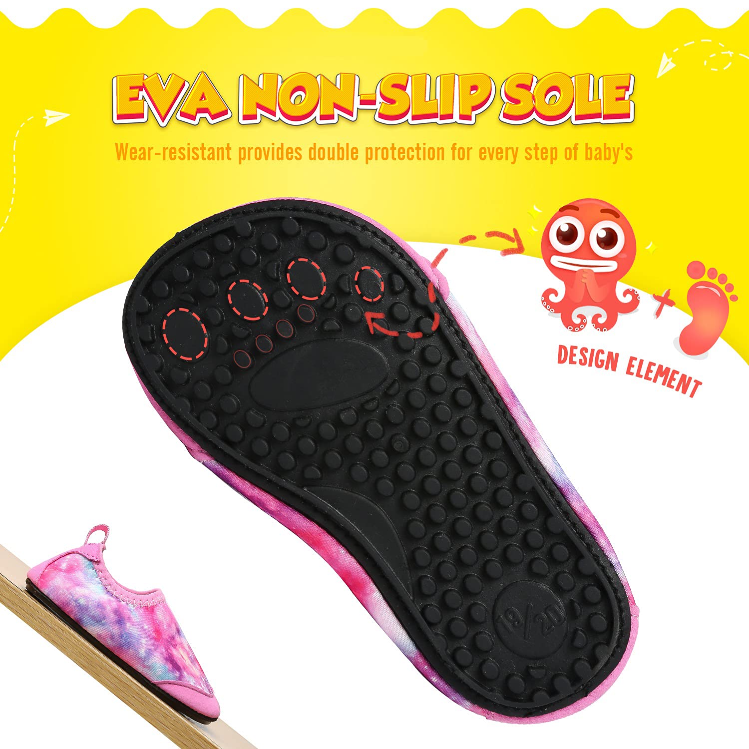 Baby Boys Girls Water Shoes Toddler Beach Shoes Barefoot Aqua Socks Non-Slip for Pool Beach — view 5