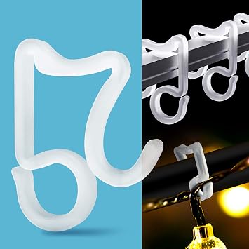 Holiday Light Clips Christmas Light Clips Outdoor Hang Gutter Hooks for Christmas Decoration String Lights Weatherproof Outdoor Lights Clips for Halloween Xmas100 Pieces