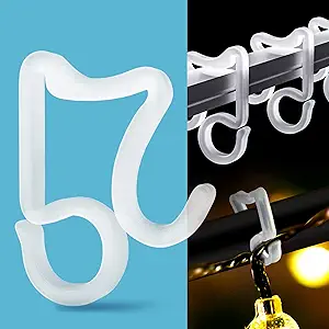 Holiday Light Clips Christmas Light Clips Outdoor Hang Gutter Hooks for Christmas Decoration String Lights Weatherproof Outdoor Lights Clips for Halloween Xmas(100 Pieces)