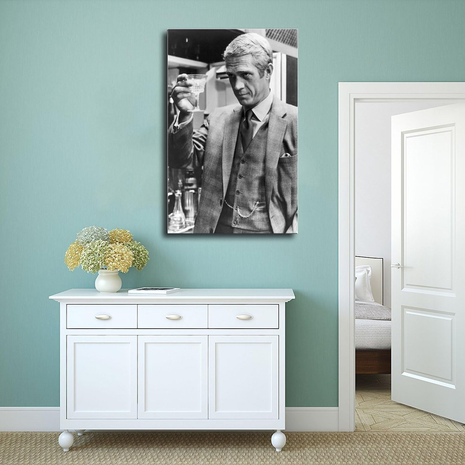 Poster Steve McQueen Vintage - Impression Sur Toile élégante - Décoration Murale Salon & Chambre - Sans Cadre - 5