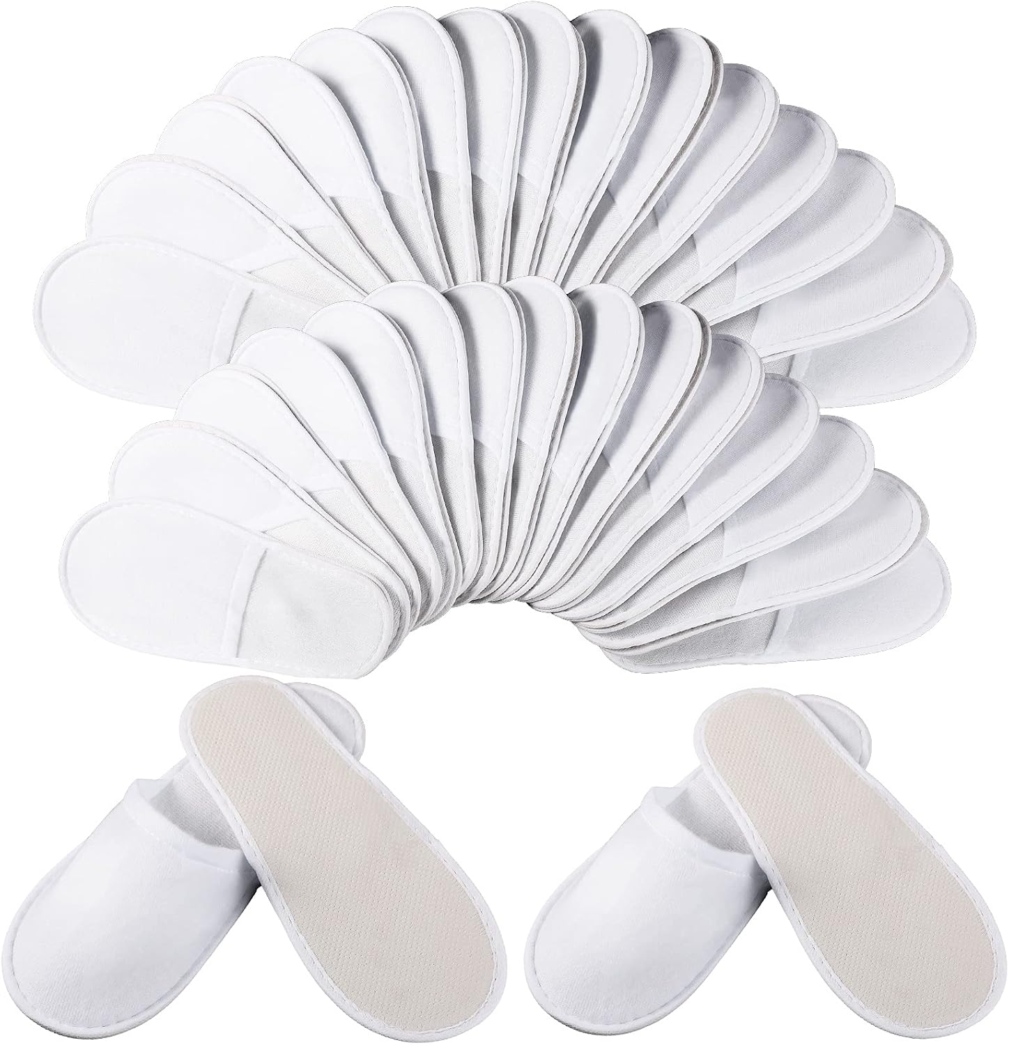 Geyoga 30 Pairs Disposable Slippers Non-Slip Slippers Unisex Disposable Slippers for Hotel Home Guest Massage, 2 Size