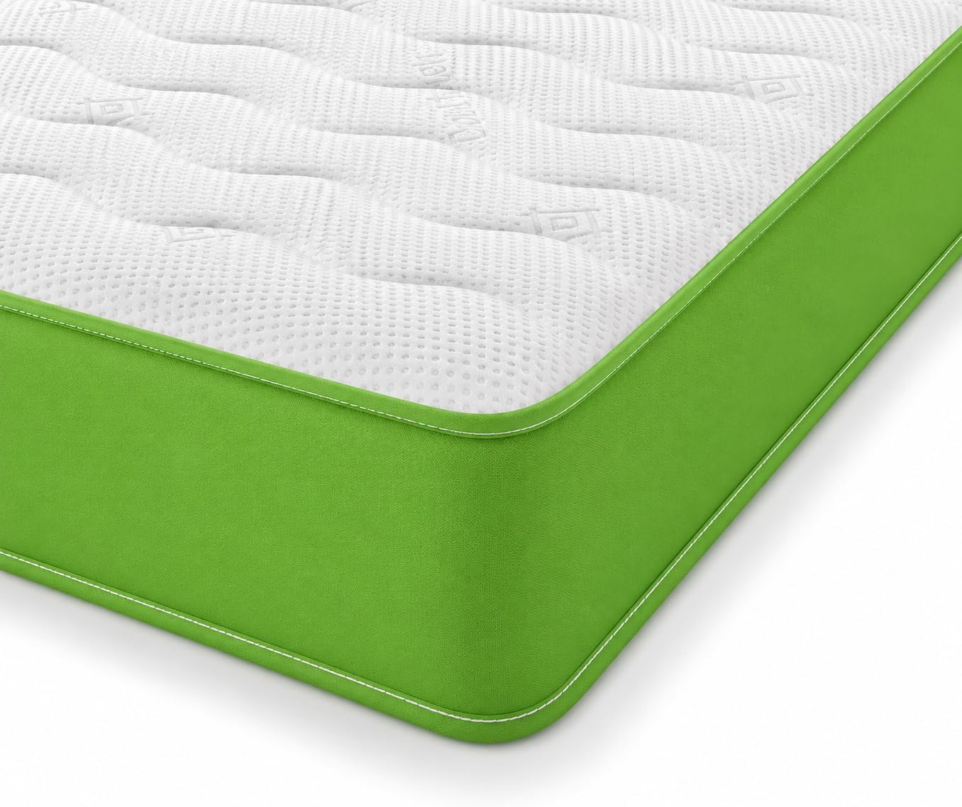eXtreme comfort ltd Cooltouch Colours Coral Green Wave Hybrid Memory Foam & Pinna-Coil Innerspring Mattress With Coral Green Border 18cms Deep, 2ft6 Small Single 75cmx190cm