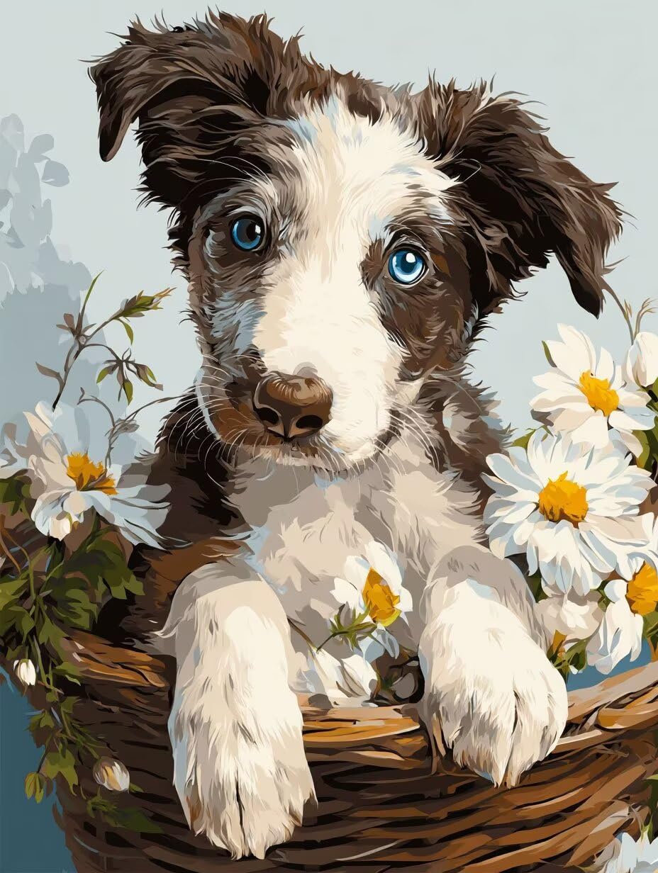 Puzzle de 3000 para Adultos, Perro De Canasta De Flores, Clásicos YHPGL7415