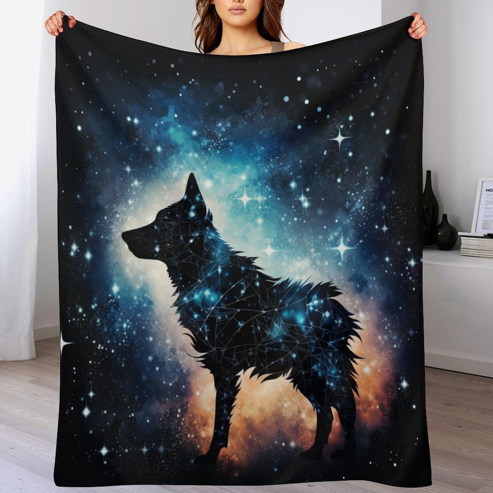 Manta cálida de forro polar de lobo mullida y ligera de 100 x 130 cm