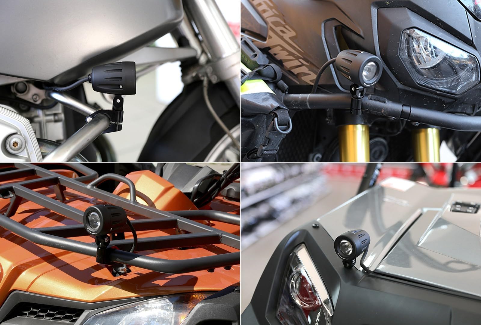 SEFIS Adventure Extra LED-verlichting, 20 W, motorfiets, licht, wit, koplampen, mistlampen met kabelboom, offroad-werklamp, compatibel met motorfiets, ATV, SUV