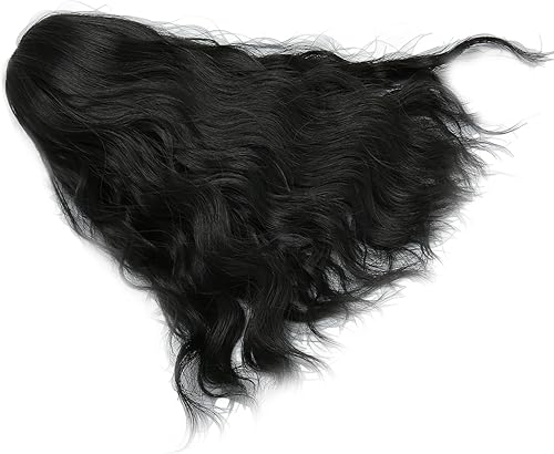 Miniatura 2 de Peluca de muñeca de 16 resistente al calor, peluca de muñeca articulada cortable suave al tacto para vestir muñecas (negro)