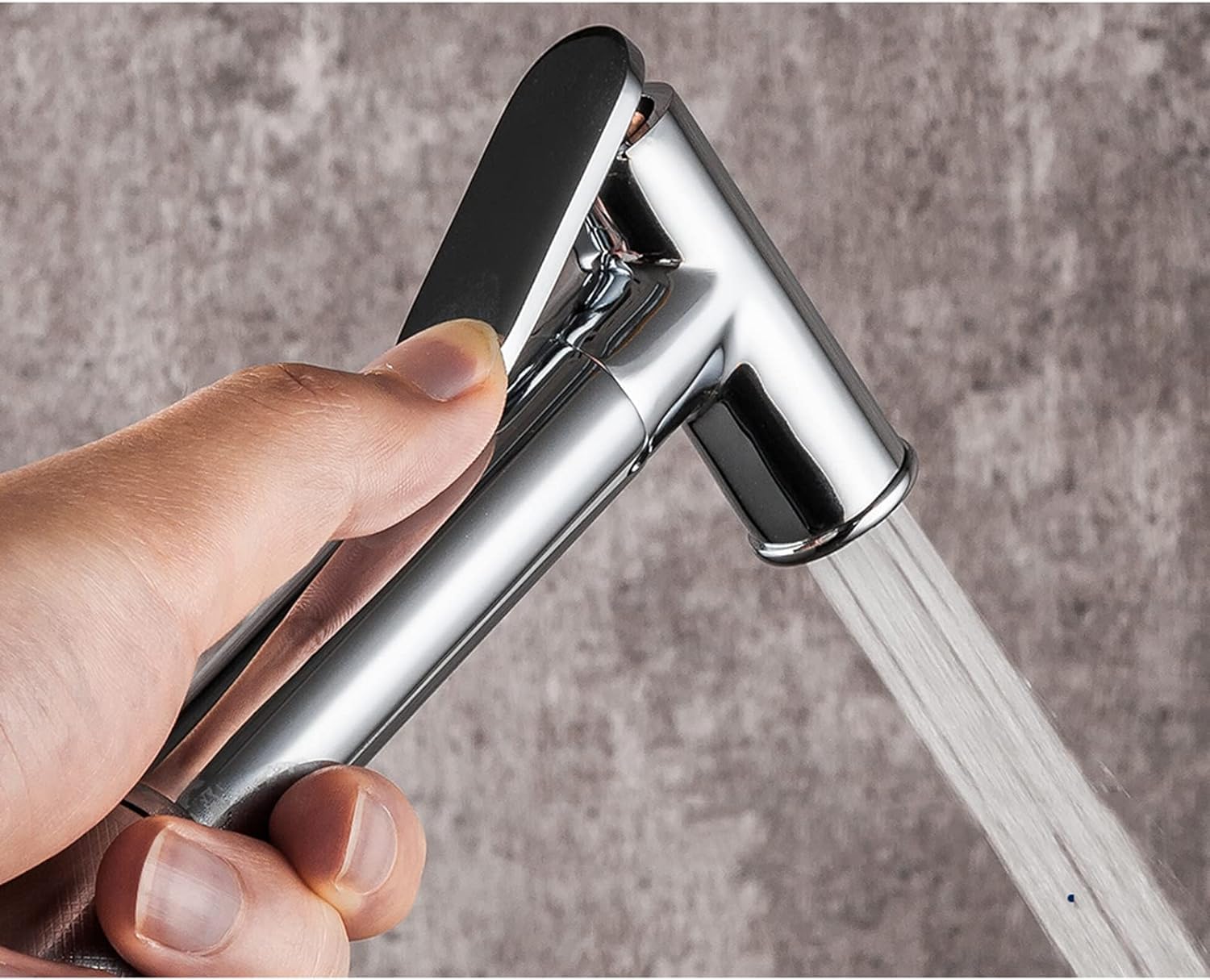 Toilet Bidet Kit with Hand Shower - Chrome Brass Handheld Bidet Sprayer - Hot and Cold Water Shower — view 3