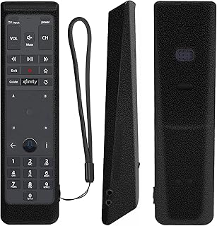 Protective Silicone Remote Case for XFinity Comcast XR15 Voice Remote Control Shockproof Washable Skin-Friendly Remote Control Cover with Loop (Black)