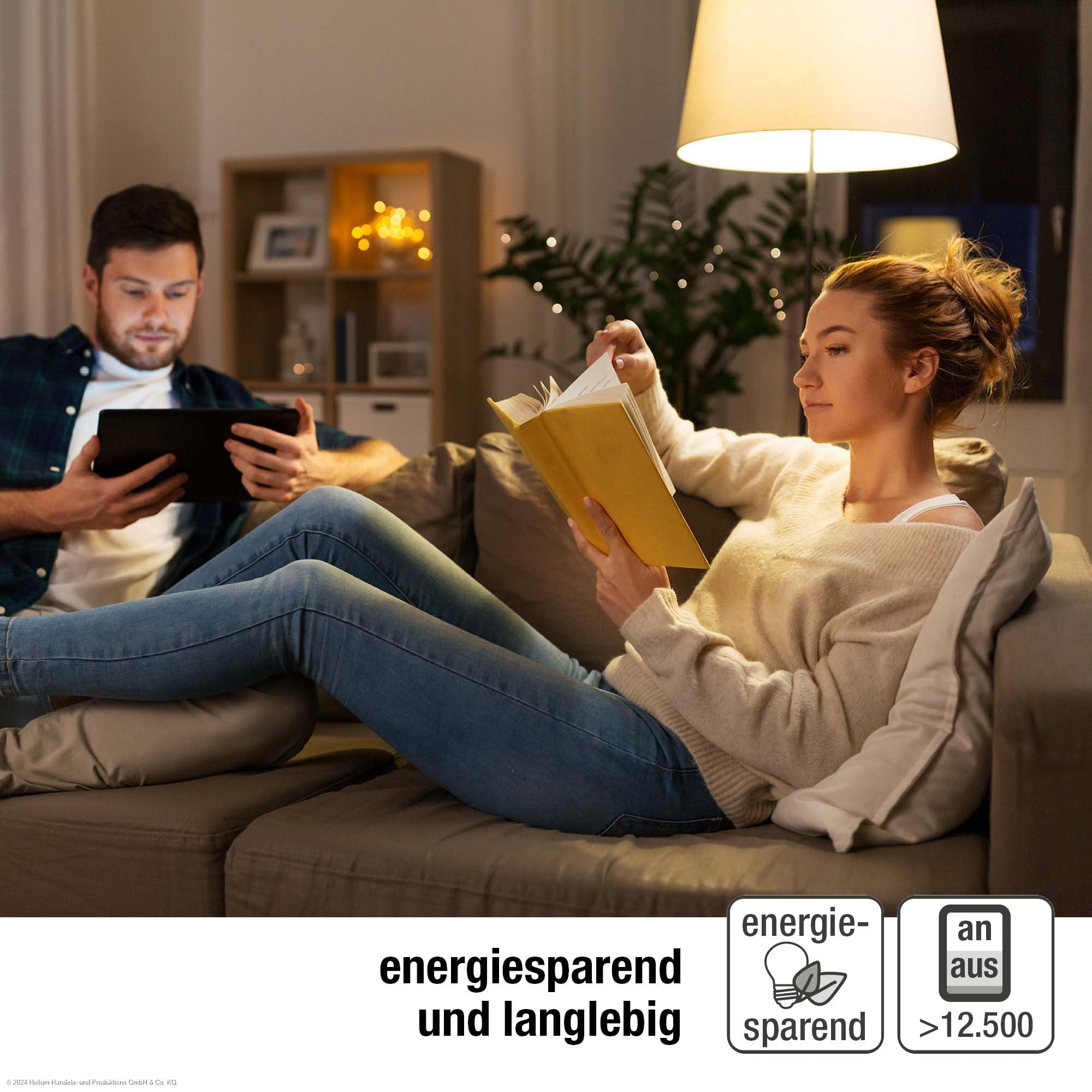 Hellum 209211 żarówka LED, filament E27, ciepła biel 2700 K, 4 W, matowa, 10 sztuk
