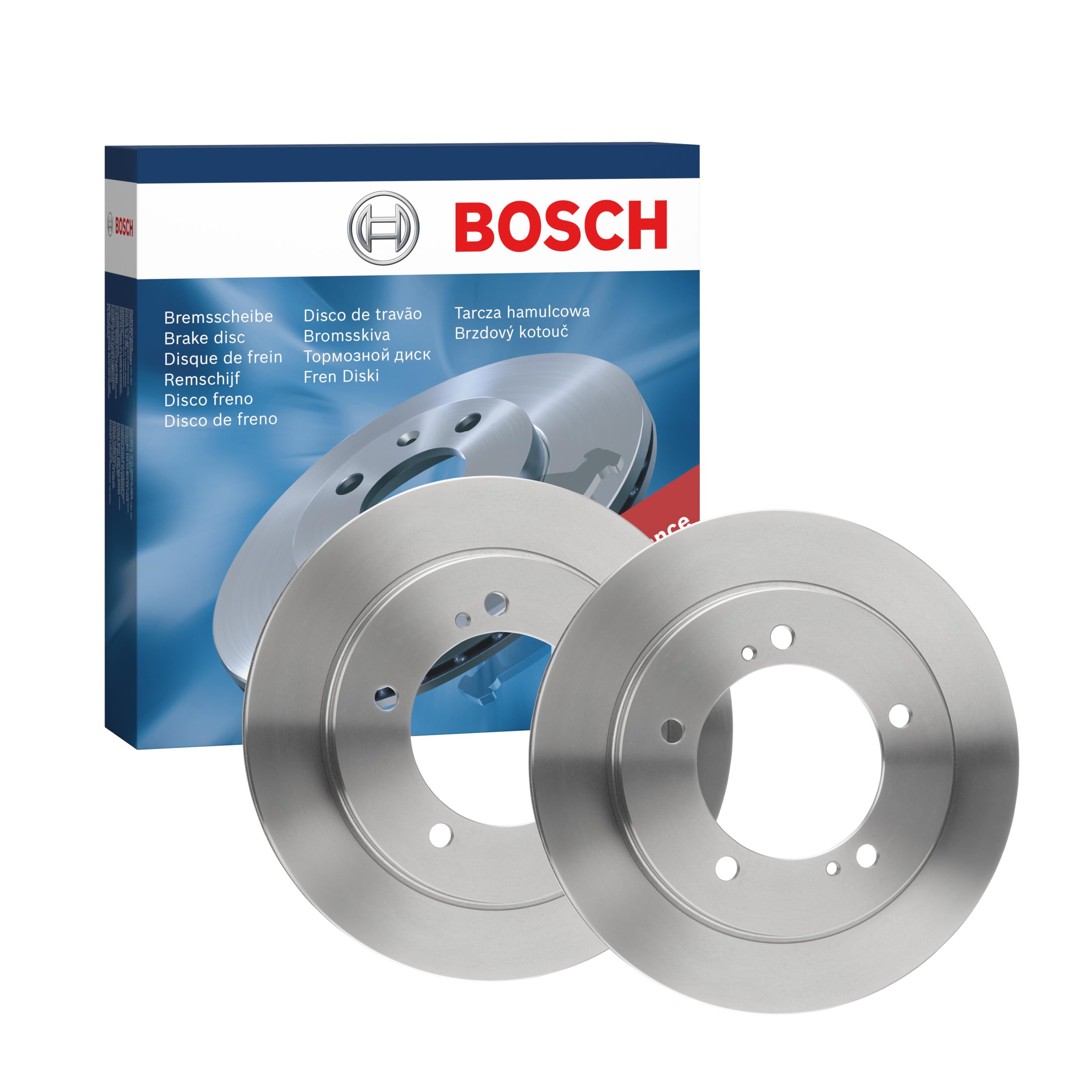BOSCH Set Dischi Freno BD1344 - Dischi Freno Solidi di 286.4 mm - Asse Anteriore - Conformi al regolamento ECE-R90 - Lunga Durata, Anticorrosione Avanzata - 2 Dischi