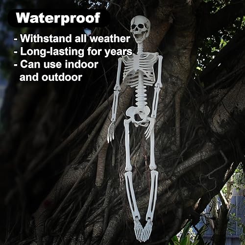 Miniatura 3 de Decoraciones de esqueleto de Halloween  36 pulgadas de cuerpo completo articulaciones, decoración de esqueleto humano realista para colgar