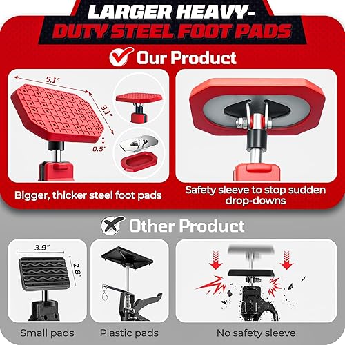 Miniatura 4 de XINQIAO Gatos de gabinete para instalar gabinetes, herramientas de tercera mano resistentes, poste de soporte ajustable de 23.6 a 45.3 pulgadas, 1