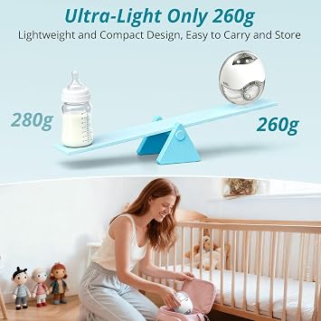 Hands-Free Wearable Breast Pump, 210mL Large Capacity, Strong Suction & Low Noise, Portable Electric Breastfeeding Pump with 4 Modes 12 Levels, Display, for Office Travel Home 19/21/24mm Inserts
