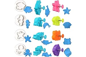 PLAYDOH SHAPE CUTTERS: 12-Piece Ocean Animal Underwater Theme Cookie Cutters Set -...