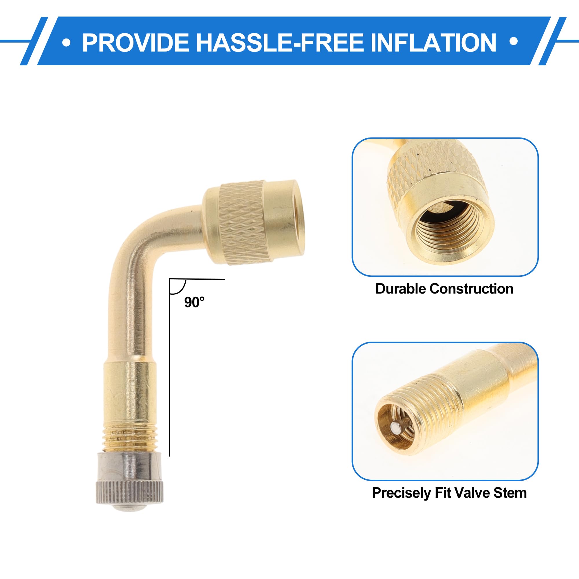 A ABSOPRO 1 Lot D'extension De Valve De Pneu En Cuivre à 90 Degrés Avec Plastique Flexible De 300 Mm Pour Voiture, Moto, Camping-car, Camion, Vélo