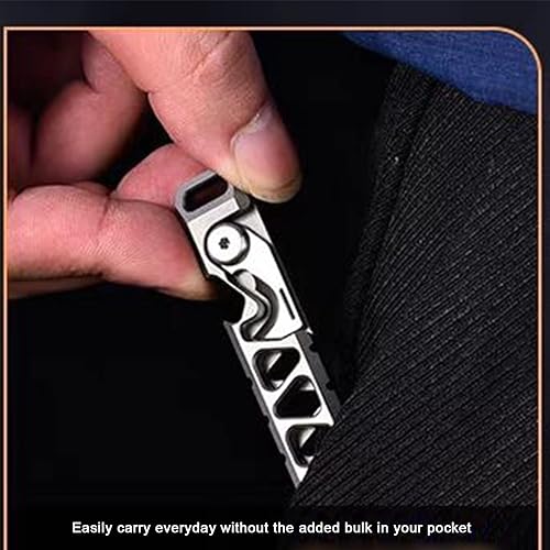 Miniatura 8 de Titanium Mini EDC Pry Bar Pocket Tool Pry Bar Bottle Opener Keychain Outdoor ToolMultitool Tools Titanium Hand tools for Men Stonewash