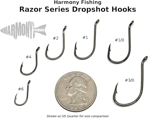 Miniatura 3 de Harmony Fishing - Razor Series Dropshot Fishing Hooks (Select Size & Quantity)