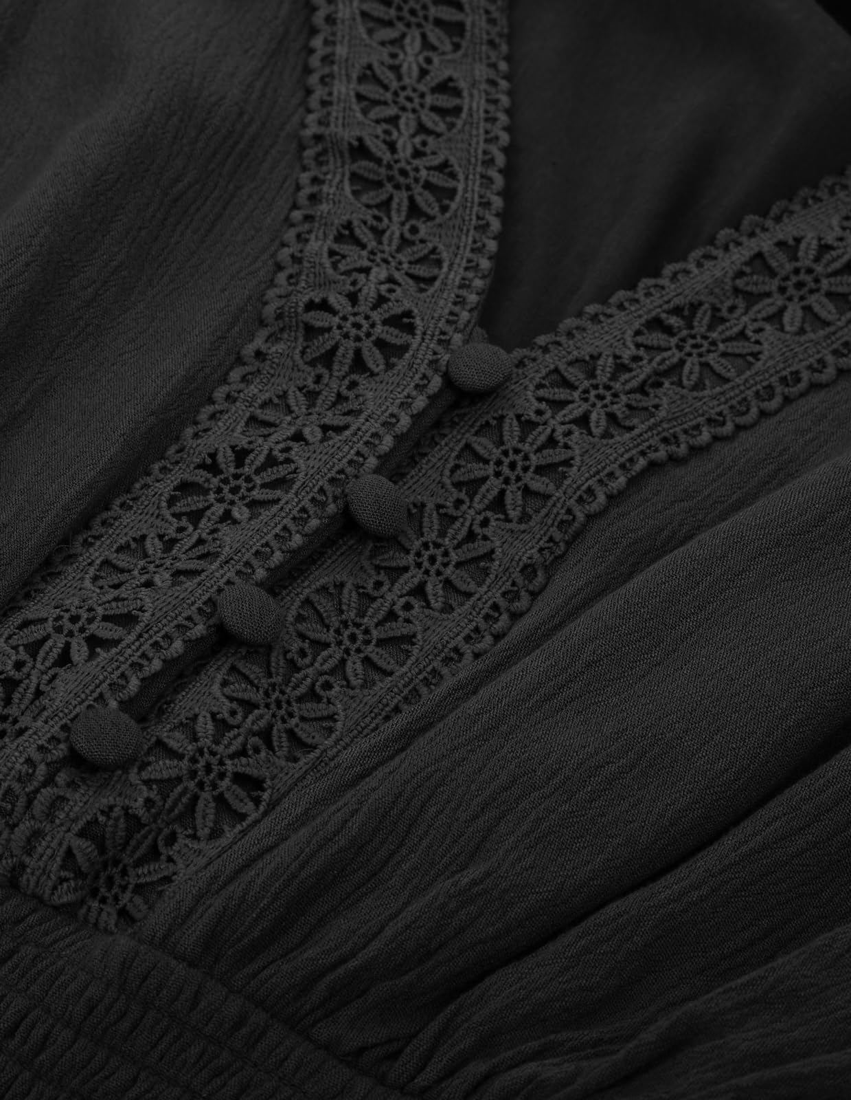 SCARLET DARKNESS Damen Renaissance Spitzenbluse Mittelalter Gesmokt Langarmshirt