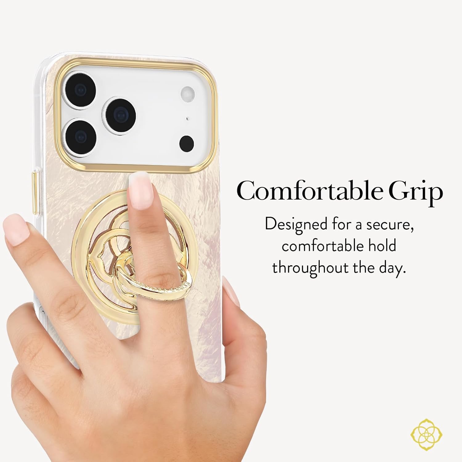 Kendra Scott Magnetic Phone Ring Grip with Stand - Removable and Collapsible - Gold Medallion