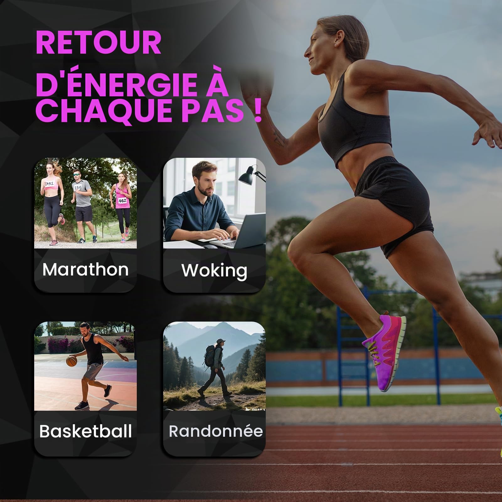 Welnove Semelles Orthopédiques de Sport Coussinet Métatarsien,Semelle Métatarsalgie pour le Névrome de Morton,Avec Soutien de la Voûte Plantaire pour la Fasciite Plantaire,Pour Homme&Femme-Taille M
