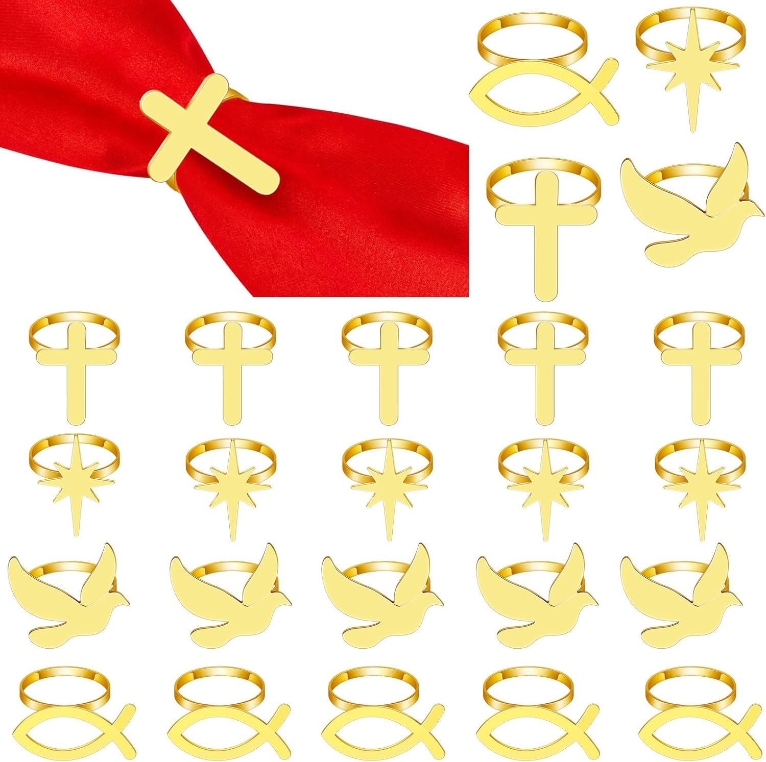 Suclain 6 Pcs Christmas Nativity Napkins Rings Christmas