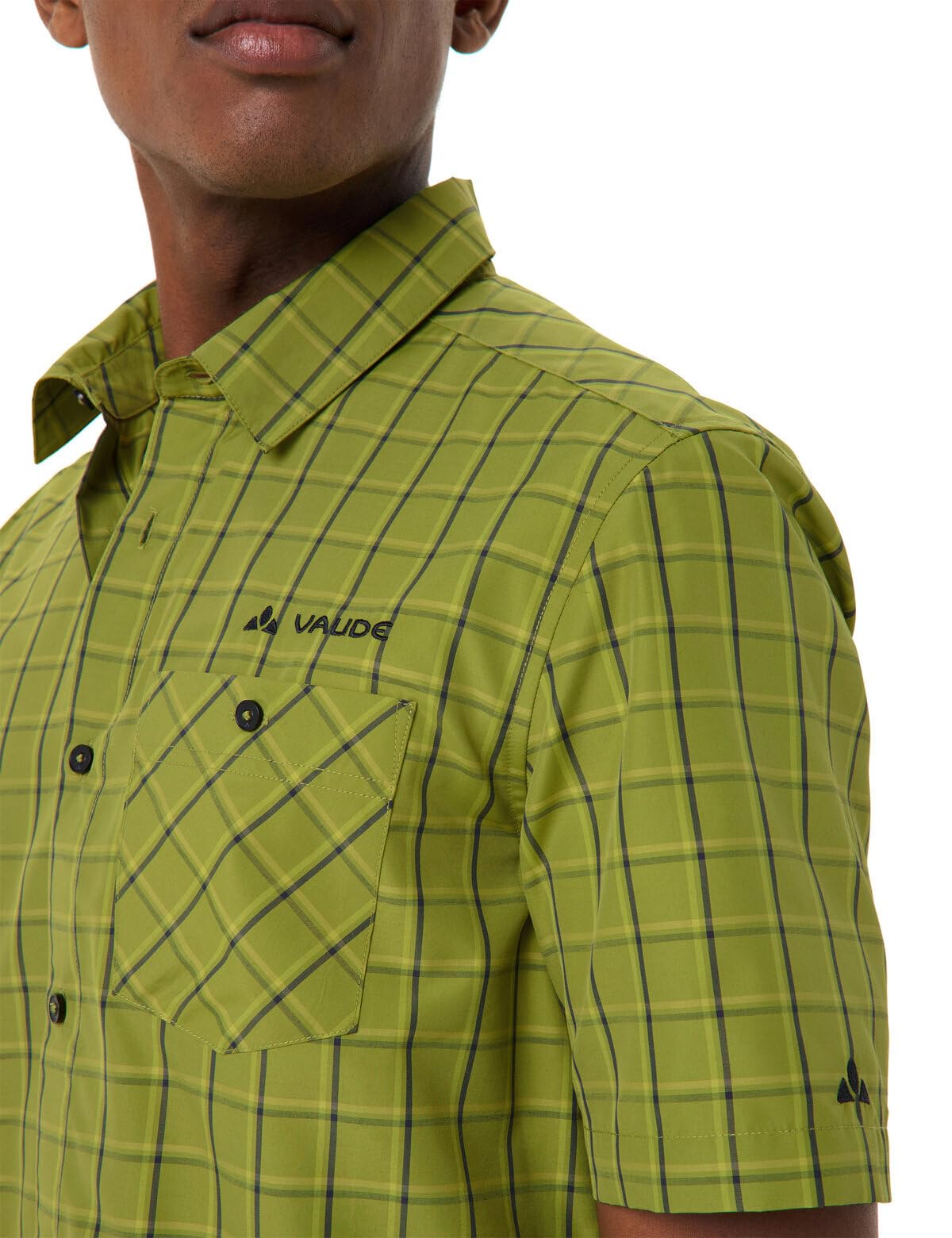 VAUDE Albsteig Shirt III, schnelltrocknend – Dark Leaf – Gr. XXL | Herrenhemd aus Lyocell mit UPF 50 – Kurzarm-Hemd schnelltrocknend und kühlend – 147 g – ideal zum Wandern