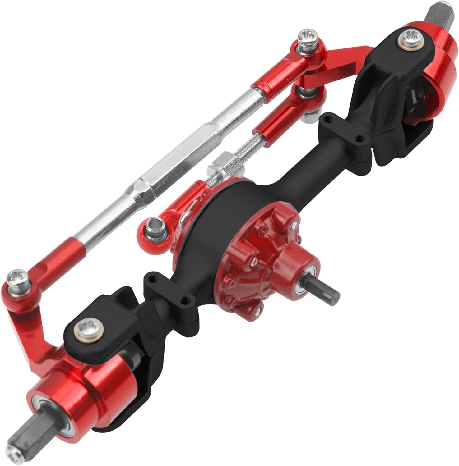 Metal Front & Rear Portal Axle Set Upgrades Parts Compatible with WPL C14 C24 C34 C44 B14 B24 1/16 RC Car (Black)