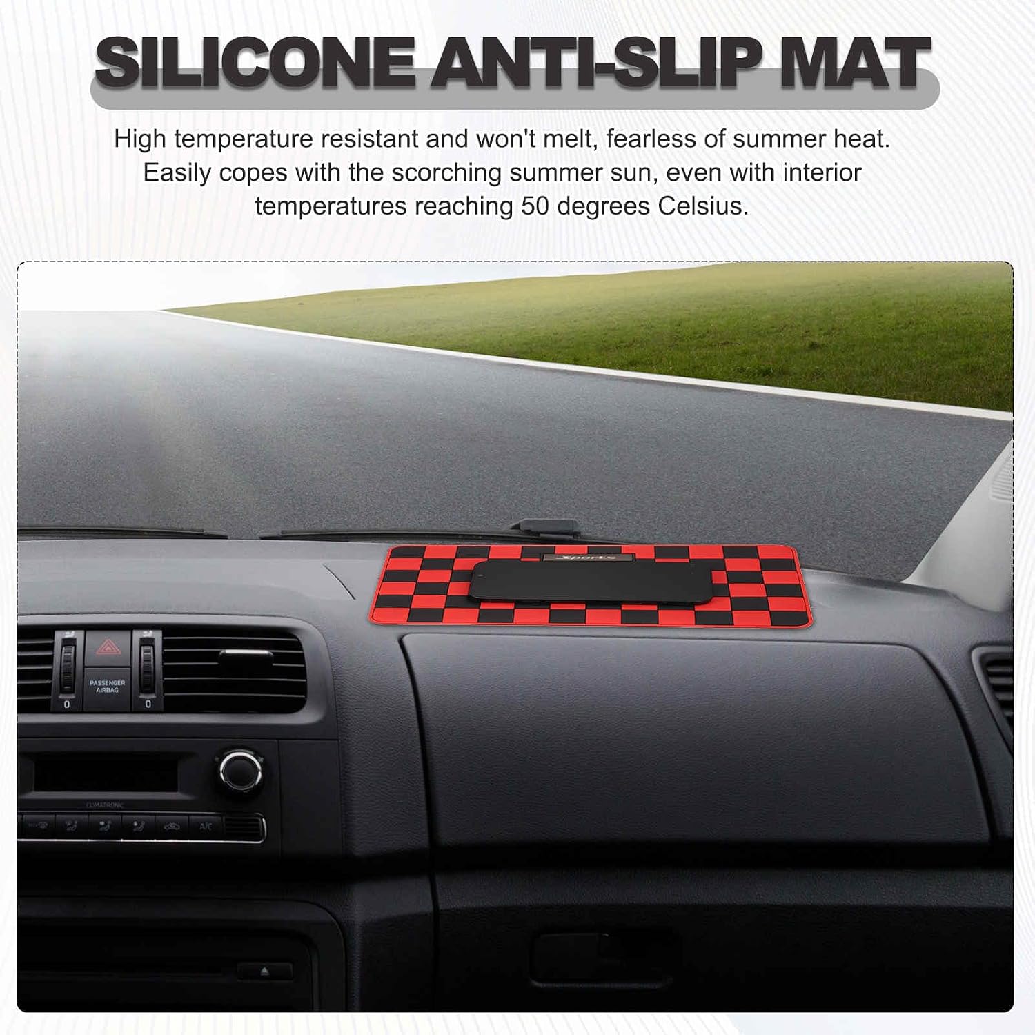 Car Dashboard Anti-Slip Mat 10.2" x 5.9" Phone Grip Pad image 4