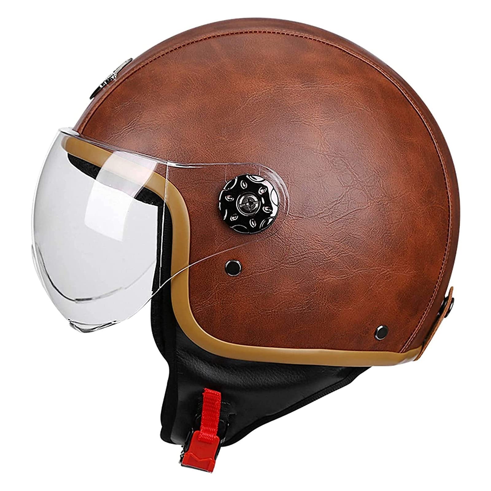 Scooter Jethelm Für Erwachsene - Offener Mopedhelm Mit Visier, Kopfumfang 54-62cm
