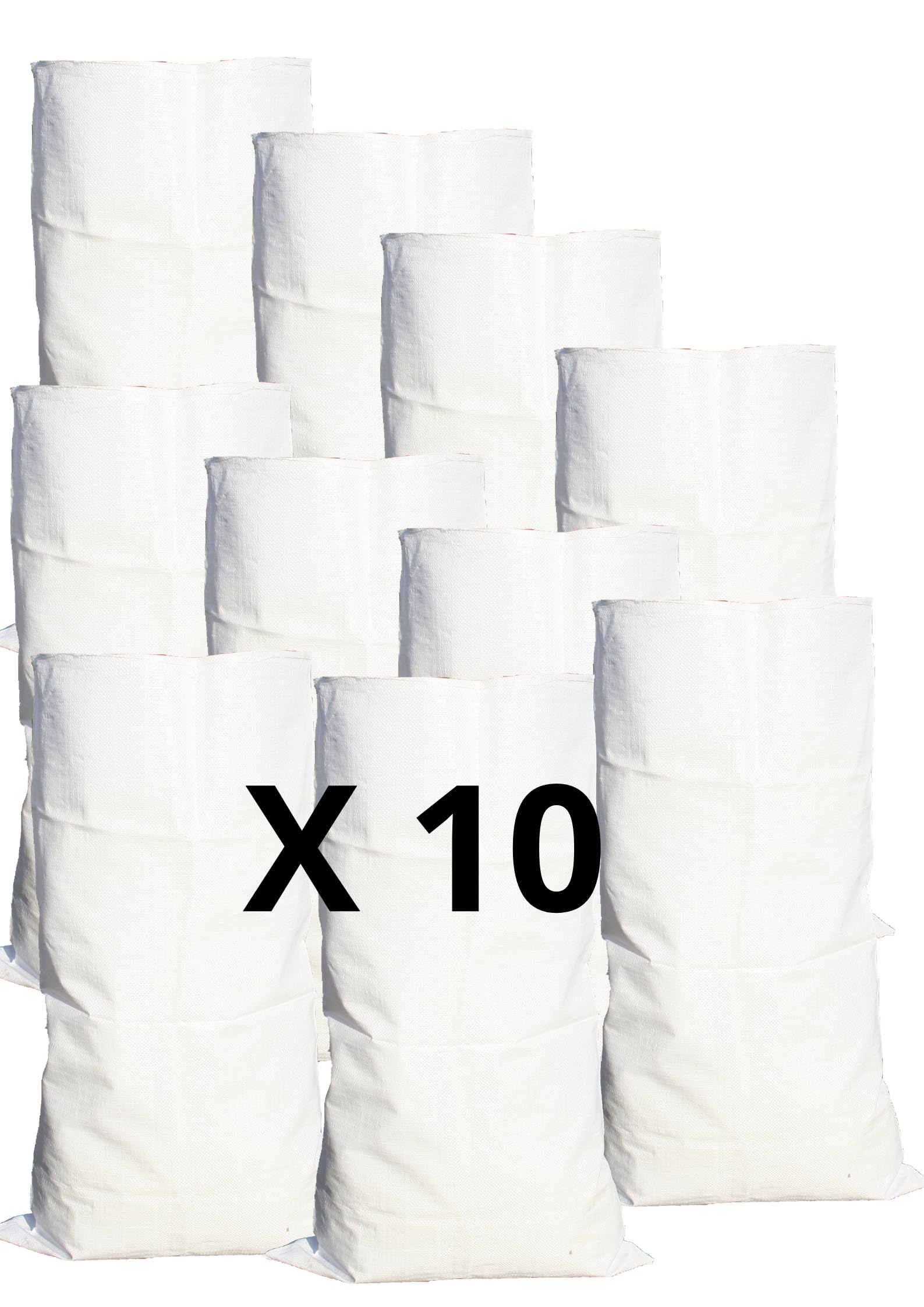 10 bolsas de gravat 55 x 95 cm, 55 kg, tela tejida de polipropileno, resistente, bolsa de astillero, residuos de jardín, arena, reutilizable