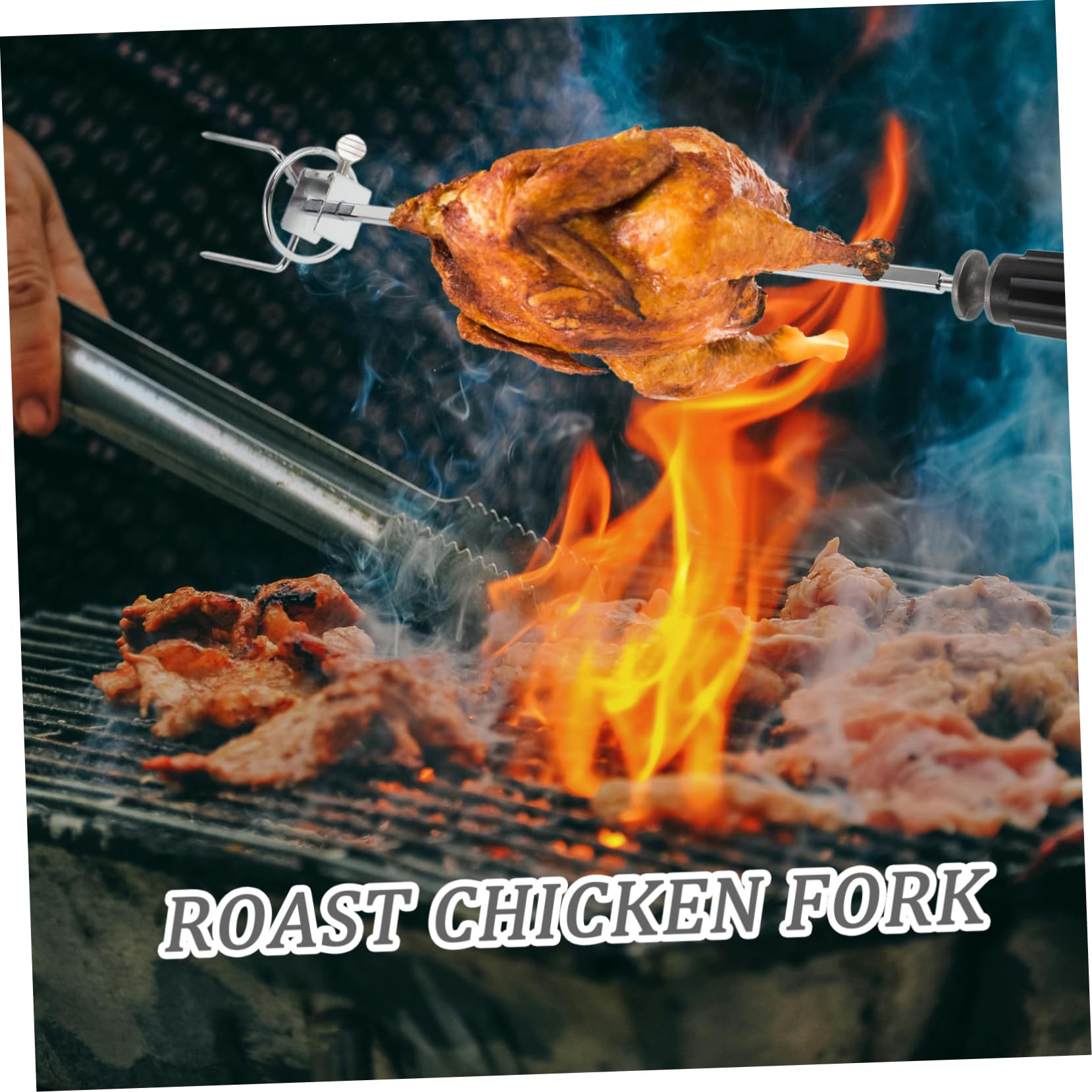 TOYANDONA 3 Set Forchetta Da Barbecue Spiedini Alla Griglia Forchetta Per Pollo Arrosto Di Grandi Dimensioni Forchetta Per Grigliare La Carne Griglia Per Barbecue Silver Acciaio Inossidabile