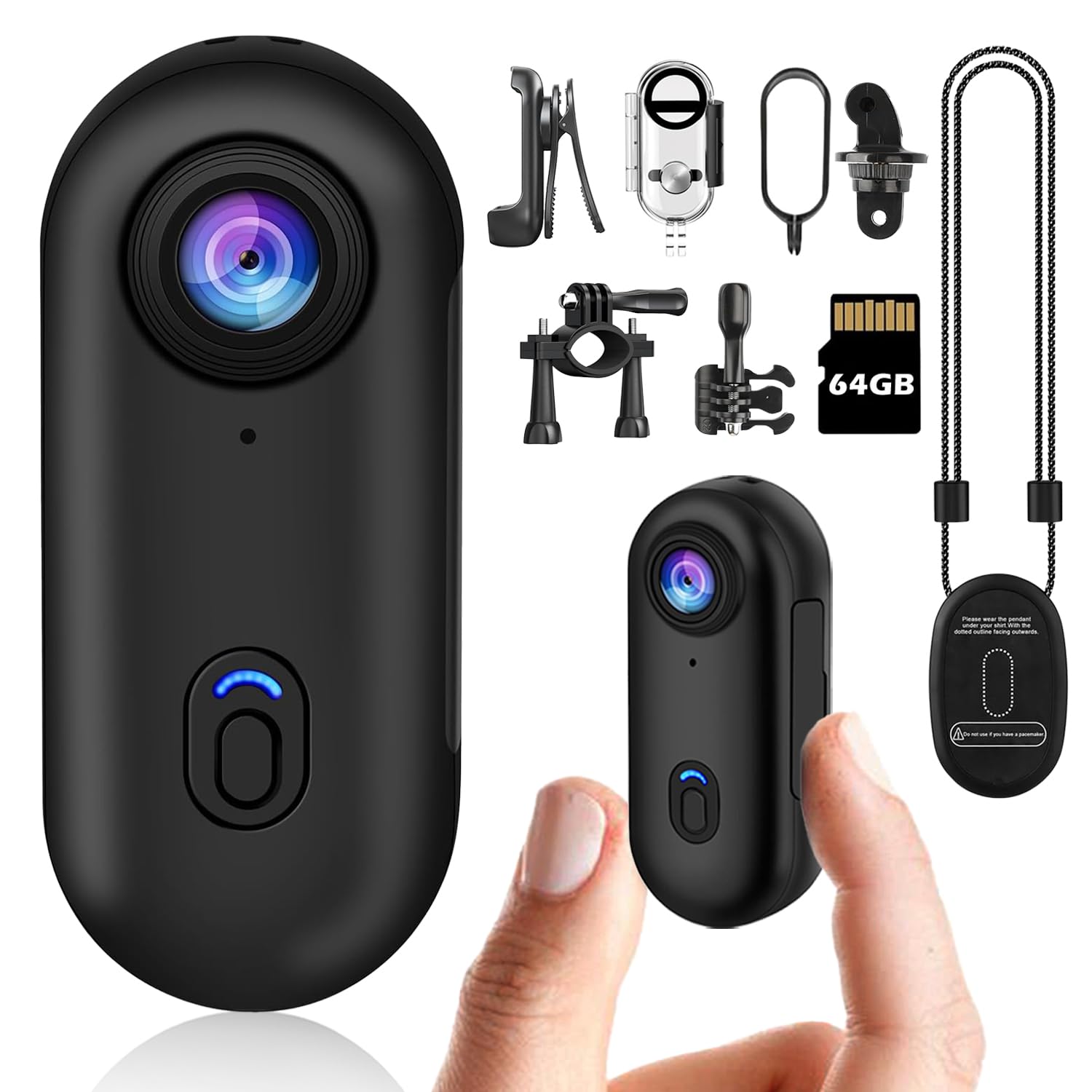 bayehngs Mini Body Camera with 64GB Card