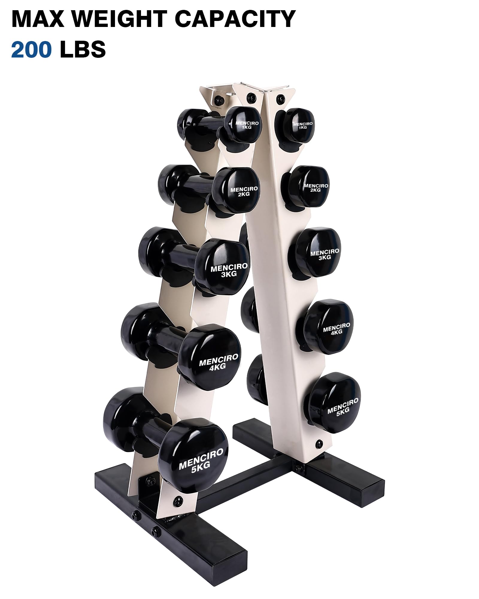 MENCIRO Hantelständer A-Rahmen - Stabiles Gewichtgestell Für Kurzhanteln Bis 90kg