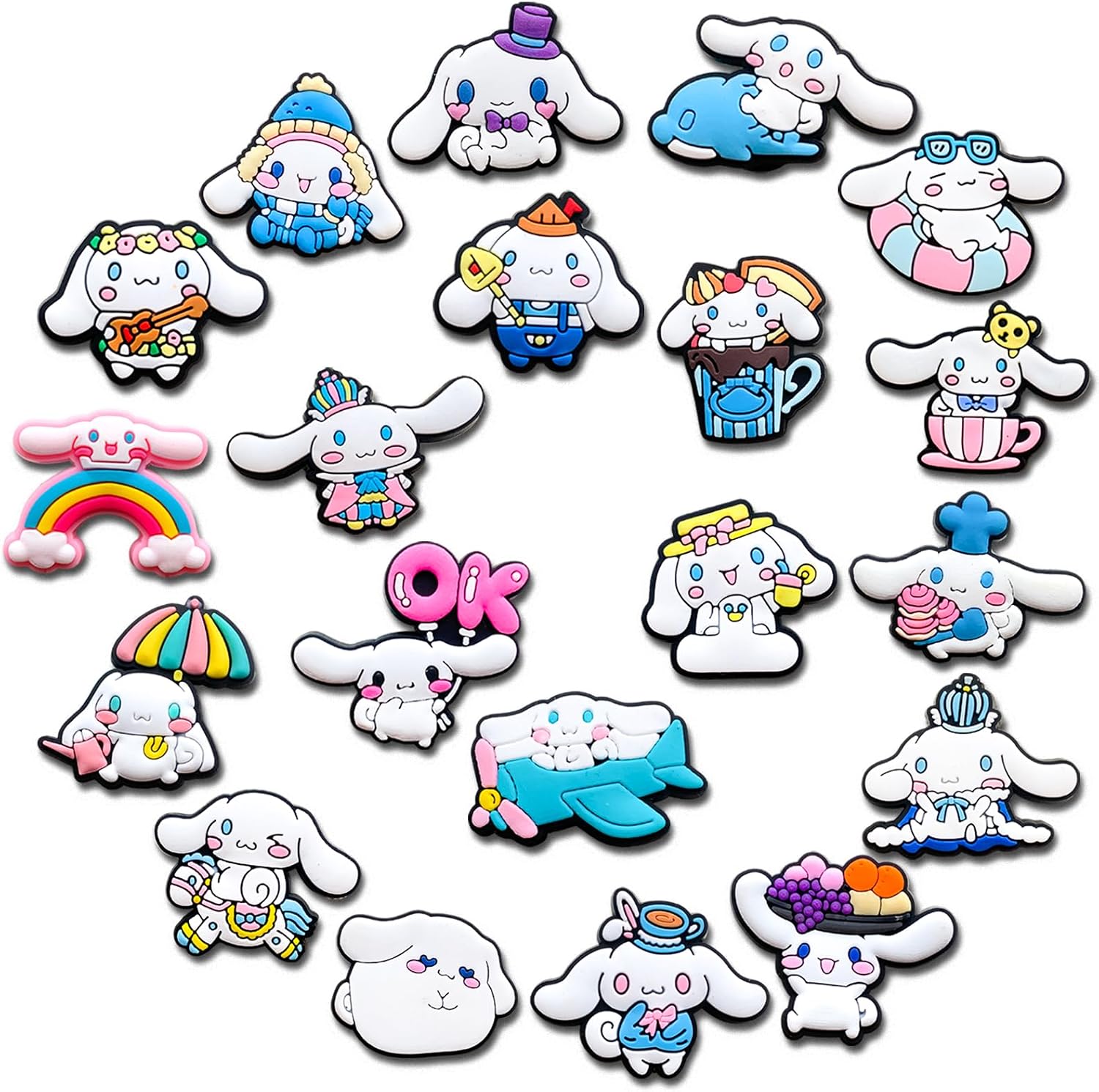 20Pcs Cartoon Shoe Decoration Charms for Clog Sandals, Cute Charms for Adults