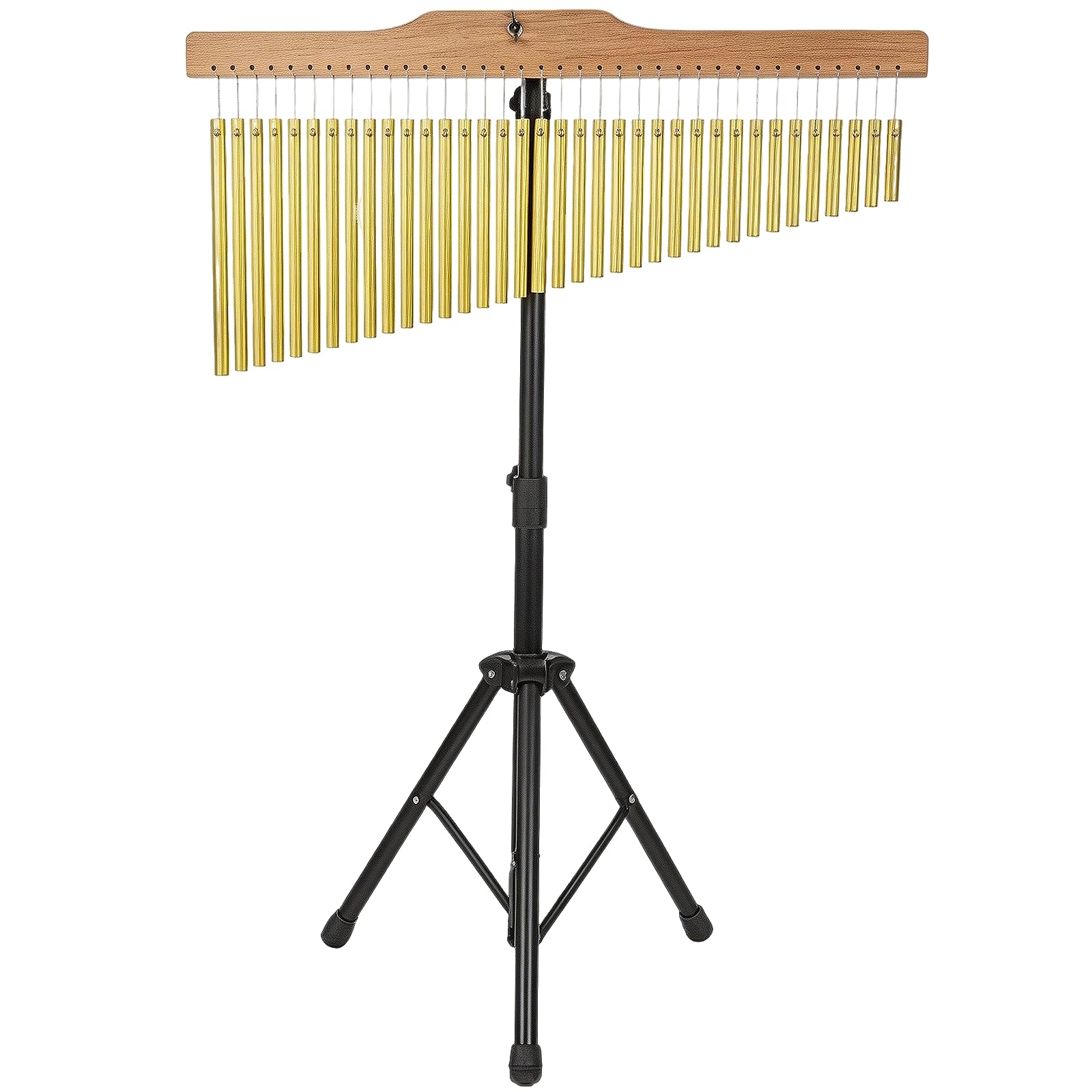 Bar Chimes 36 Toni, Carillon a Vento Percussioni con Supporto Regolabile 72-115cm Campanelli in Alluminio con Barra in Legno e Battente per Banda Scuola Studio e Meditazione