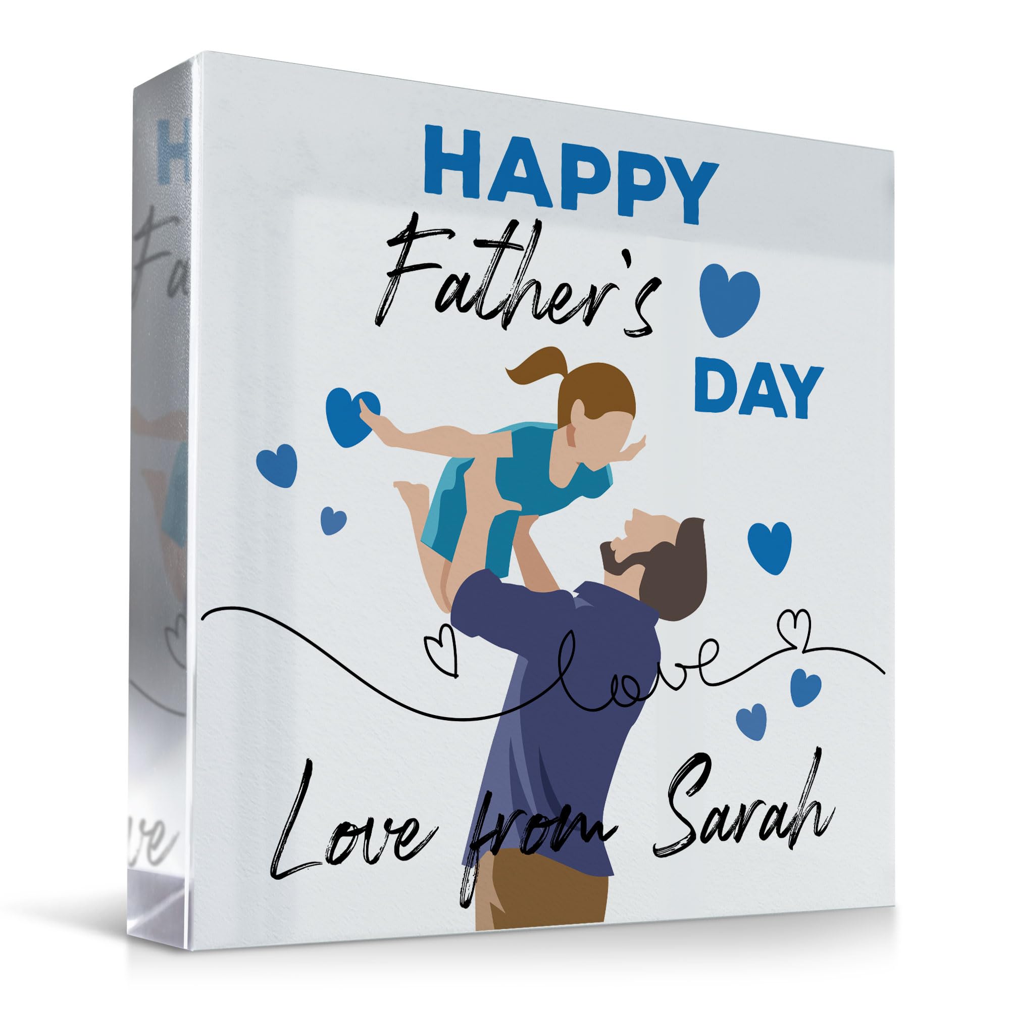 Red Ocean Happy Fathers Day Gift From Daughter Personalised Block Dad Daughter Gifts Daddy Gifts From Daughter Thank You Gift For Dad Daddy Gift For Him Keepsake