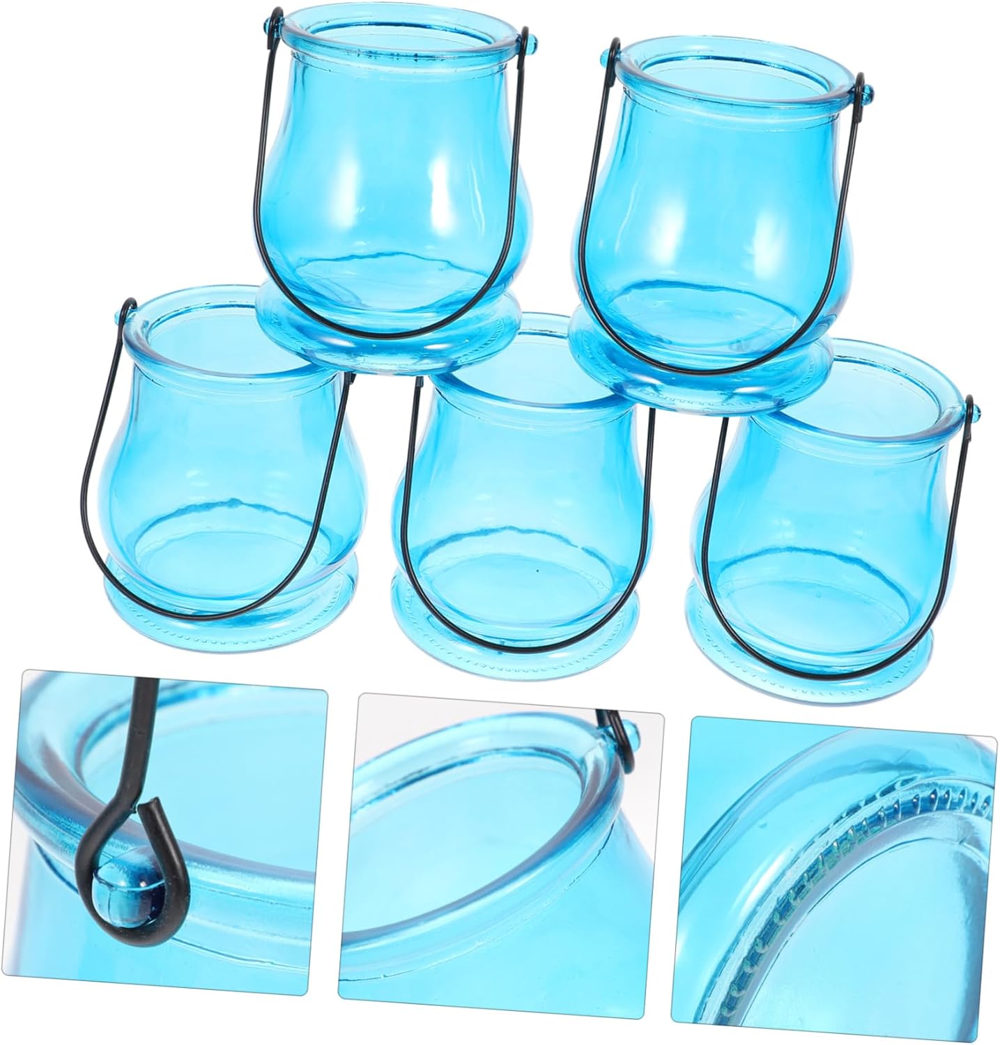 5pcs Wall Hanging Candle Holder Stylish Glass Tealight Holders for Home Decor Weddings Parties and Special Occasions for Housewarming and Mother Day