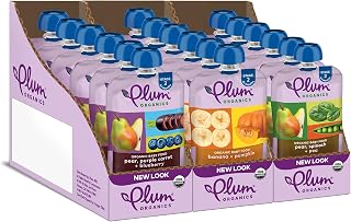 Plum Organics | Stage 2 | Organic Baby Food Meals [6+ Months] | Fruit & Veggie Variety Pack | 3.5 Ounce Pouch (Pack Of 18)