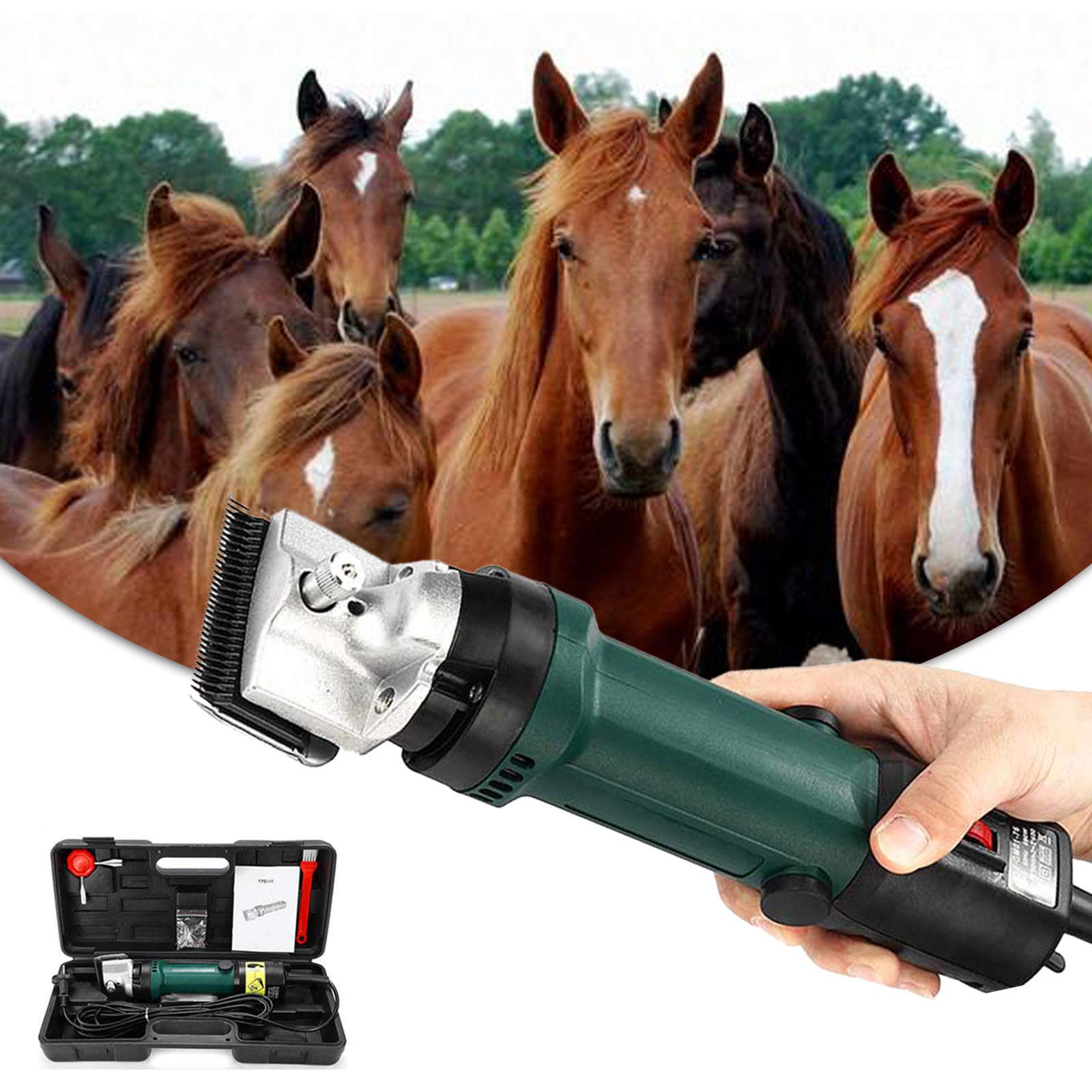 Esquiladoras para Caballos, Tijeras para Animales de Alta Resistencia de 6 Velocidades, Utilizadas para La Granja de Animales Grandes de Pelo Grueso, Caballos, Ganado, Perros