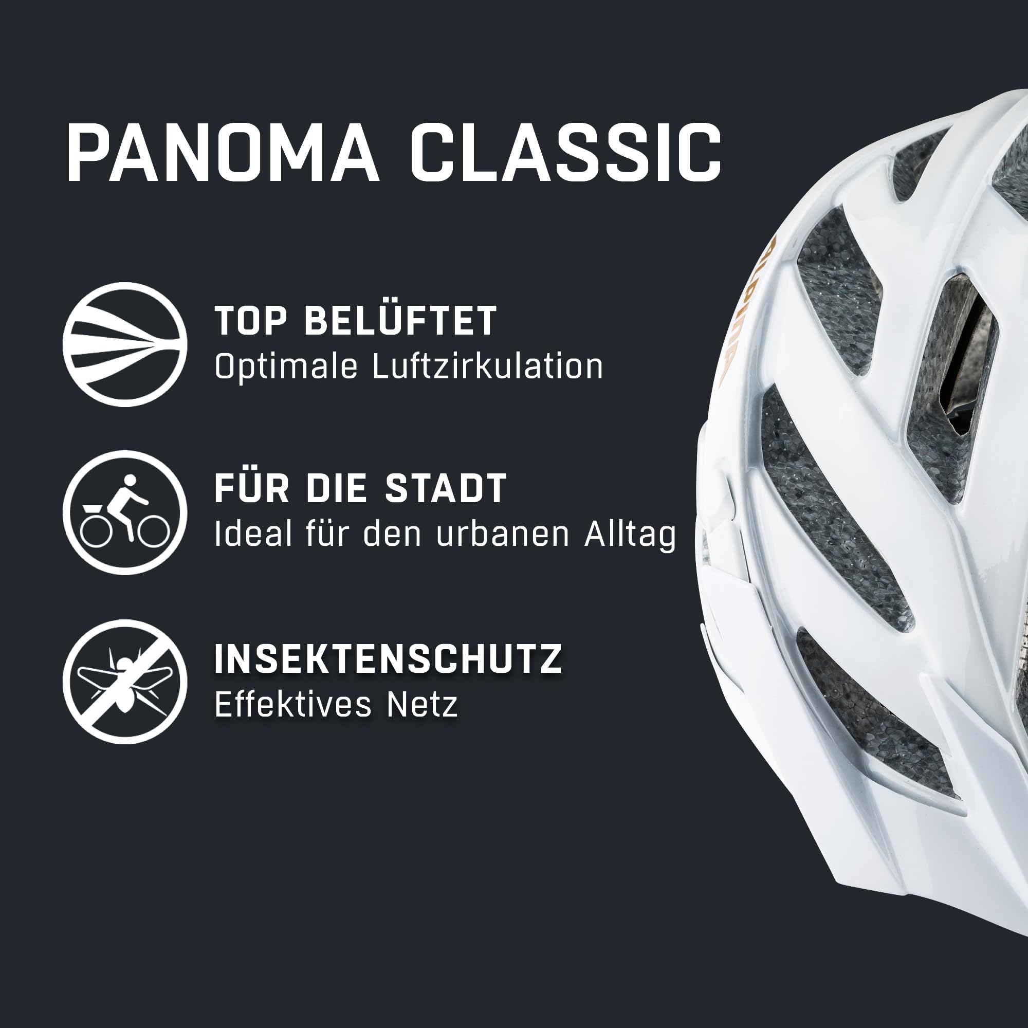 ALPINA PANOMA CLASSIC - Casco da ciclismo per adulti - white-prosecco gloss - 56-59 cm