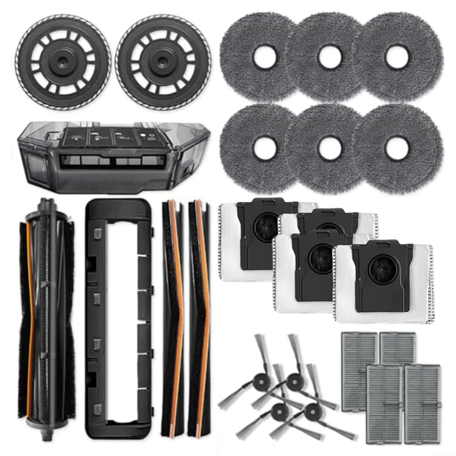 Robot Aspirapolvere Kit di Ricambio Per Mova P10 Pro Ultra Per P50 Pro Ultra Include Spazzola TriCut, 2 Filtri HEPA, 4 Spazzole Laterali, 4 Sacchetti Della Polvere, 4 Panni Mop