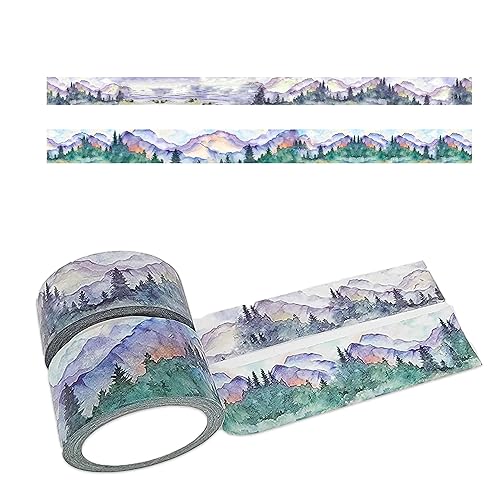 Miniatura 2 de Serenity Fair Cintas washi Natural Mountain Forests (tema de montaña) para álbumes de recortes, diarios, manualidades y decoración. Rollos de cinta