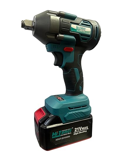 HI-TENCI 21V BRUSHLESS CORDLESS IMPACT WRENCH WITH 2 BATTERIES AND ACCESSORIES