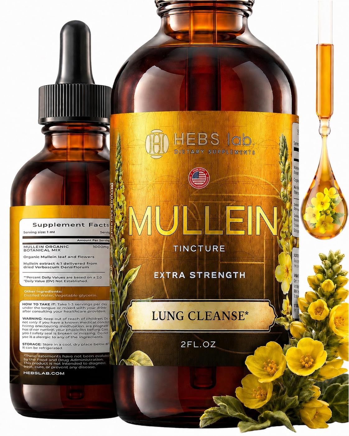 Mullein Drops for Lungs – Mullein Leaf Extract - Lung Cleanse & Respiratory Support – Lung Detox for Smokers - Made in USA — Amazon image 8